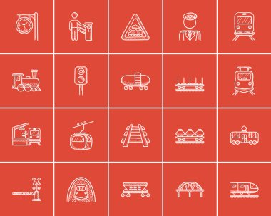 Ulaşım kroki Icon set.