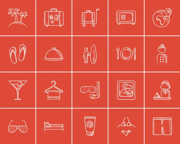 Set di icone per viaggi e vacanze . — Vettoriale Stock