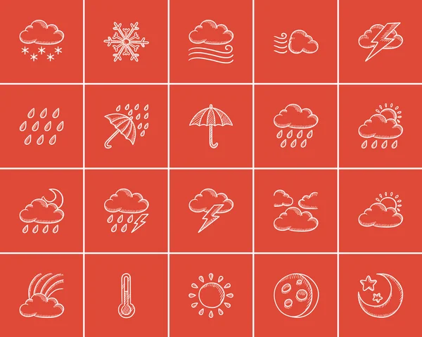 Weather sketch icon set. — Stock Vector