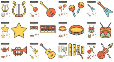 müzik çizgi Icon set.