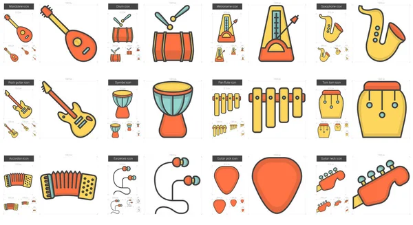 Müzik çizgi Icon set. — Stok Vektör