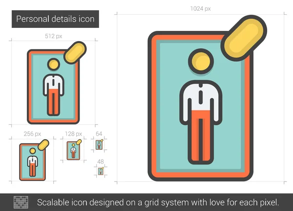 個人詳細行アイコン. — ストックベクタ