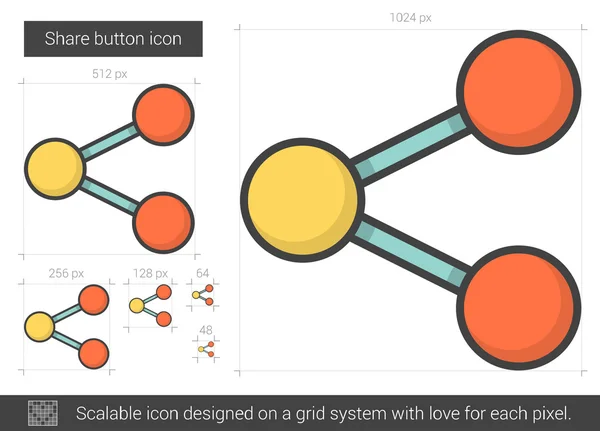 Partager icône de ligne de bouton . — Image vectorielle