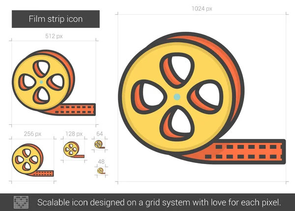 Película tira línea icono. — Archivo Imágenes Vectoriales