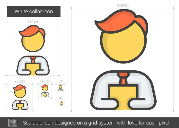 Icono de línea de cuello blanco . — Archivo Imágenes Vectoriales