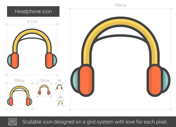 Headphone line icon. — Stock Vector