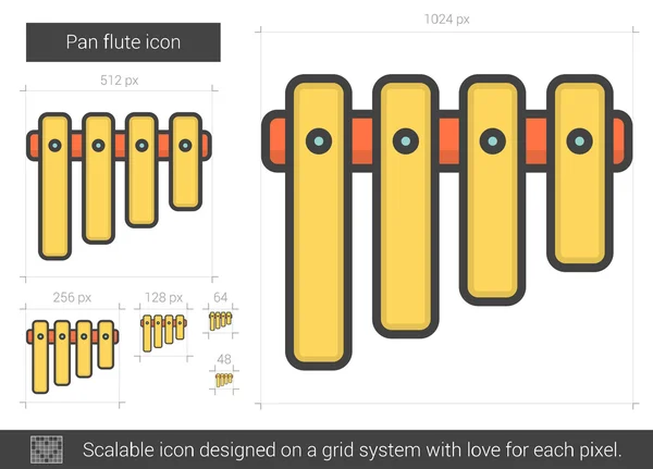 Pan flute ikon. — Stock vektor