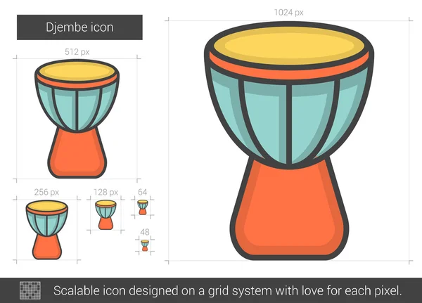 Djembe 라인 아이콘. — 스톡 벡터