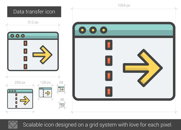 Icono de línea de transferencia de datos . — Archivo Imágenes Vectoriales