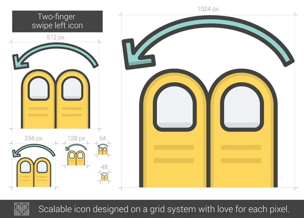 Двухпальцевая иконка слева . — стоковый вектор