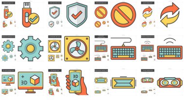 Becerikli alet Icon set hattı.