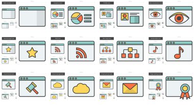 Uygulama satır Icon set.