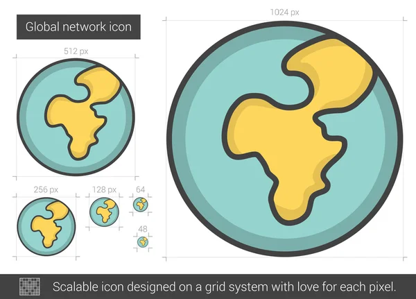 Εικονίδιο παγκόσμιας γραμμής δικτύου. — Διανυσματικό Αρχείο