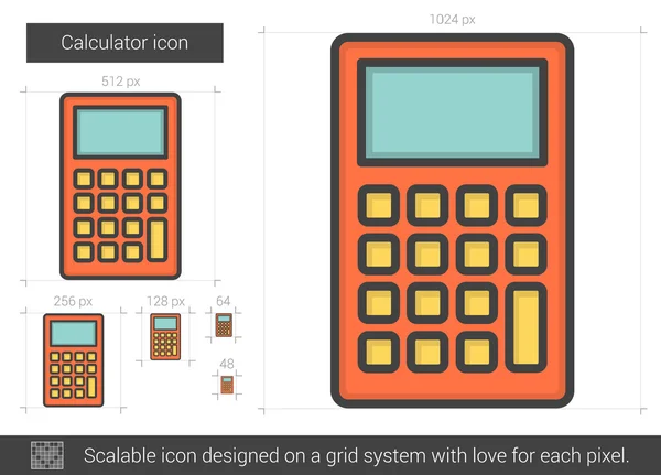 Calculator lijn pictogram. — Stockvector