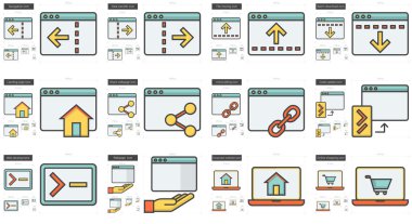 Uygulama satır Icon set.