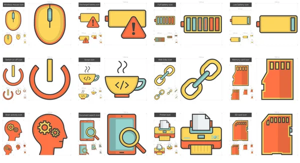 Set de iconos de línea de tecnología. — Vector de stock