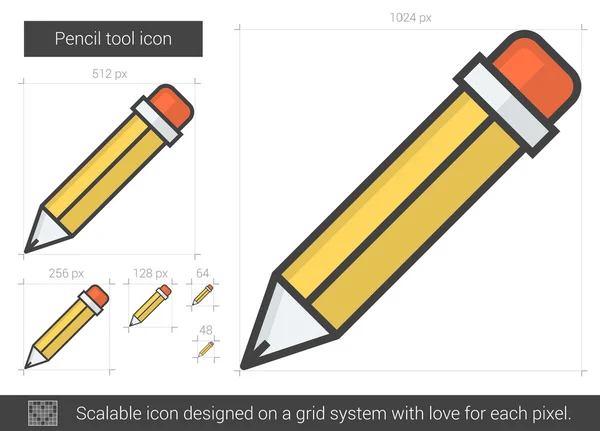 Pencil tool line icon. — Stock Vector