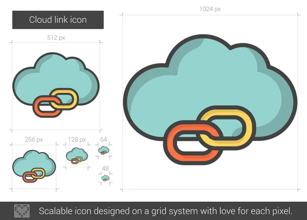 Cloud-Link-Line-Symbol. — Stockvektor