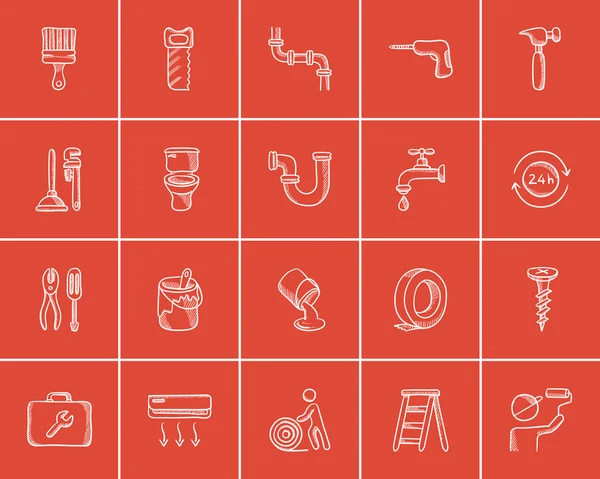 Construction sketch icon set. — Stock Illustration Construction sketch icon set. Vector Graphics