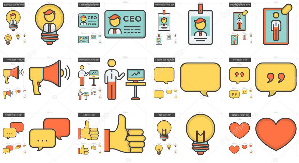 Human resources line icon set.