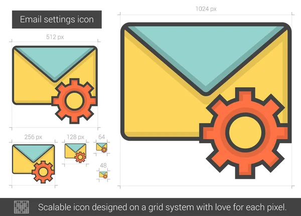 Línea de configuración de correo electrónico icono. — Vector de stock