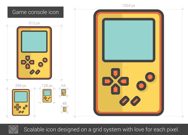 Icône ligne console de jeu . — Image vectorielle