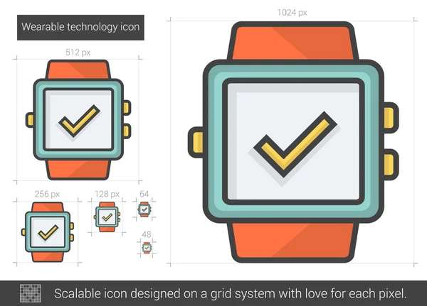 ウェアラブル技術線アイコン. — ストックベクタ