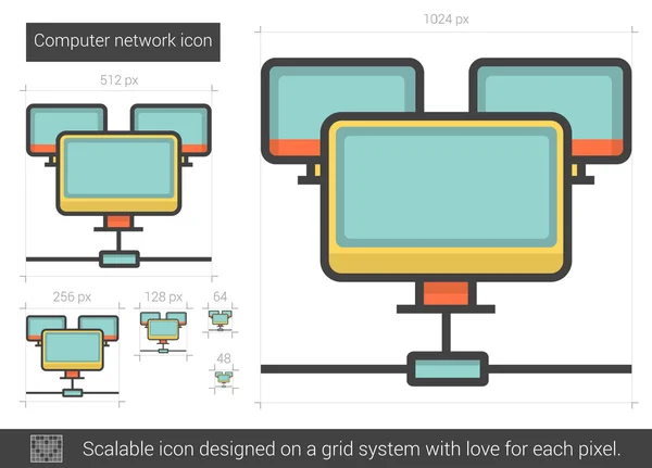 Computer lijn netwerkpictogram. — Stockvector