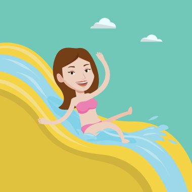 Kadın kaydırağı vektör çizim sürme.