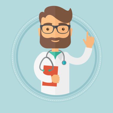 Dosya vektör çizim tutan doktor.