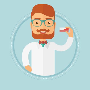 Biraz ilaç gösterilen eczacı.