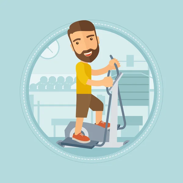 Man making exercises in the gym. — Stock Vector