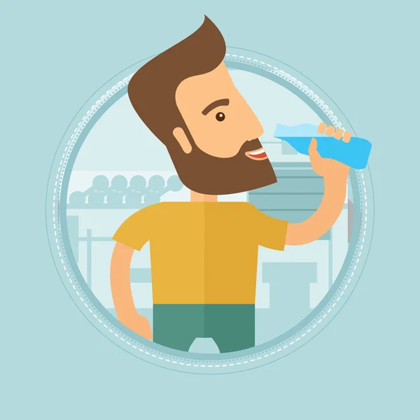 Uomo sportivo acqua potabile vettoriale illustrazione . — Vettoriale Stock