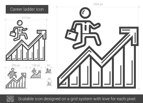 Career ladder line icon. — Stock Vector