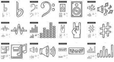 müzik çizgi Icon set.