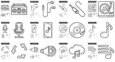 müzik çizgi Icon set.