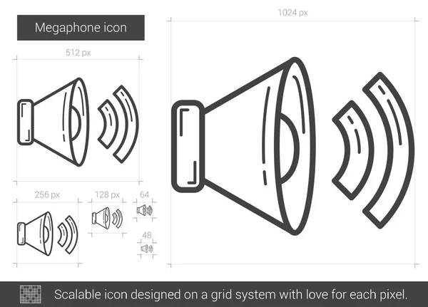 Megafon sor ikon. — Stock Vector