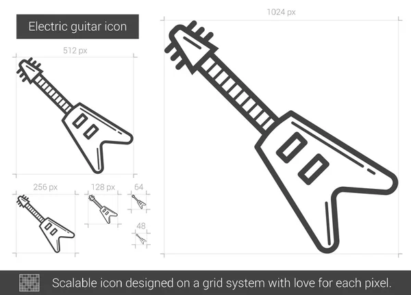 Icono de línea de guitarra eléctrica . — Archivo Imágenes Vectoriales