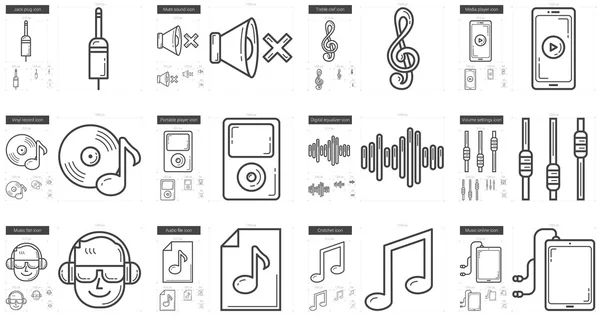 Set di icone della linea musicale . — Vettoriale Stock