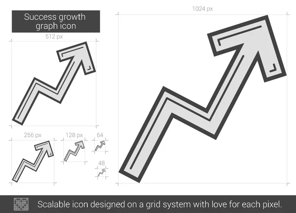 Icono de línea de gráfico de crecimiento de éxito . — Archivo Imágenes Vectoriales