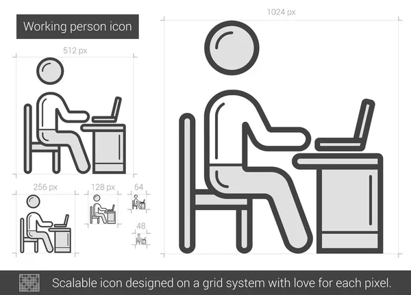 Εικονίδιο γραμμής ατόμου εργασίας. — Διανυσματικό Αρχείο