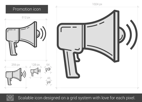 Ícone da linha de promoção. — Vetor de Stock