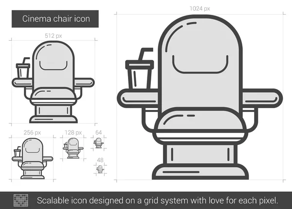Cinéma chaise ligne icône . — Image vectorielle