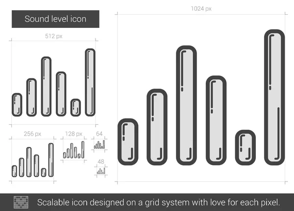 Icono de línea nivel sonoro . — Vector de stock