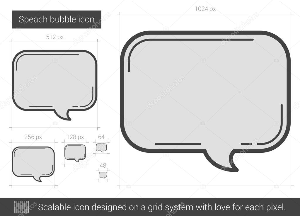 Speach bubble line icon.