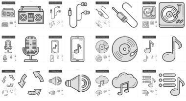 müzik çizgi Icon set.