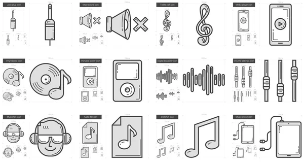 Conjunto de iconos de línea de música . — Vector de stock