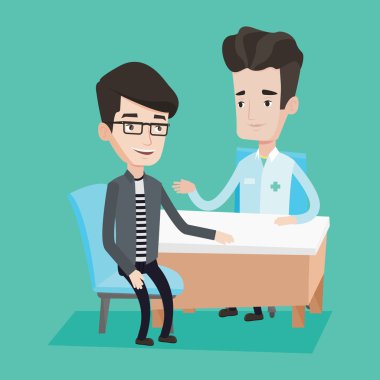 Office doktor danışmanlık erkek hastada.