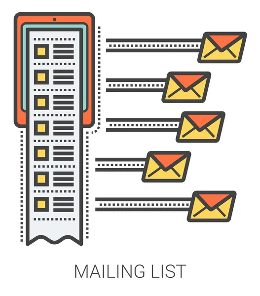 Infografik zur Mailingliste. — Stockvektor