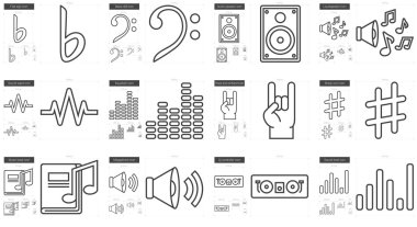 müzik çizgi Icon set.